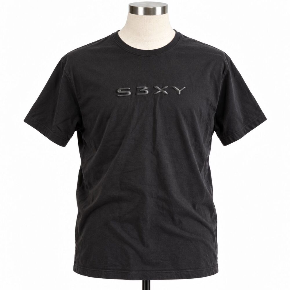 Tesla S3XY T Shirt Mens XL Black Embroidered Logo Short Sleeve Official